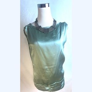 Wyeth By Todd Magill Silk Green Sleeveless Top
